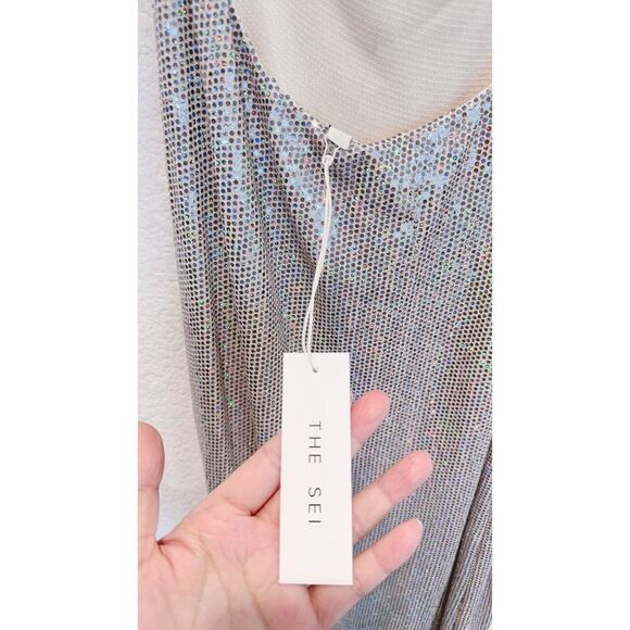 The SEI One Shoulder Gown in Frost size L - Picture 12 of 13